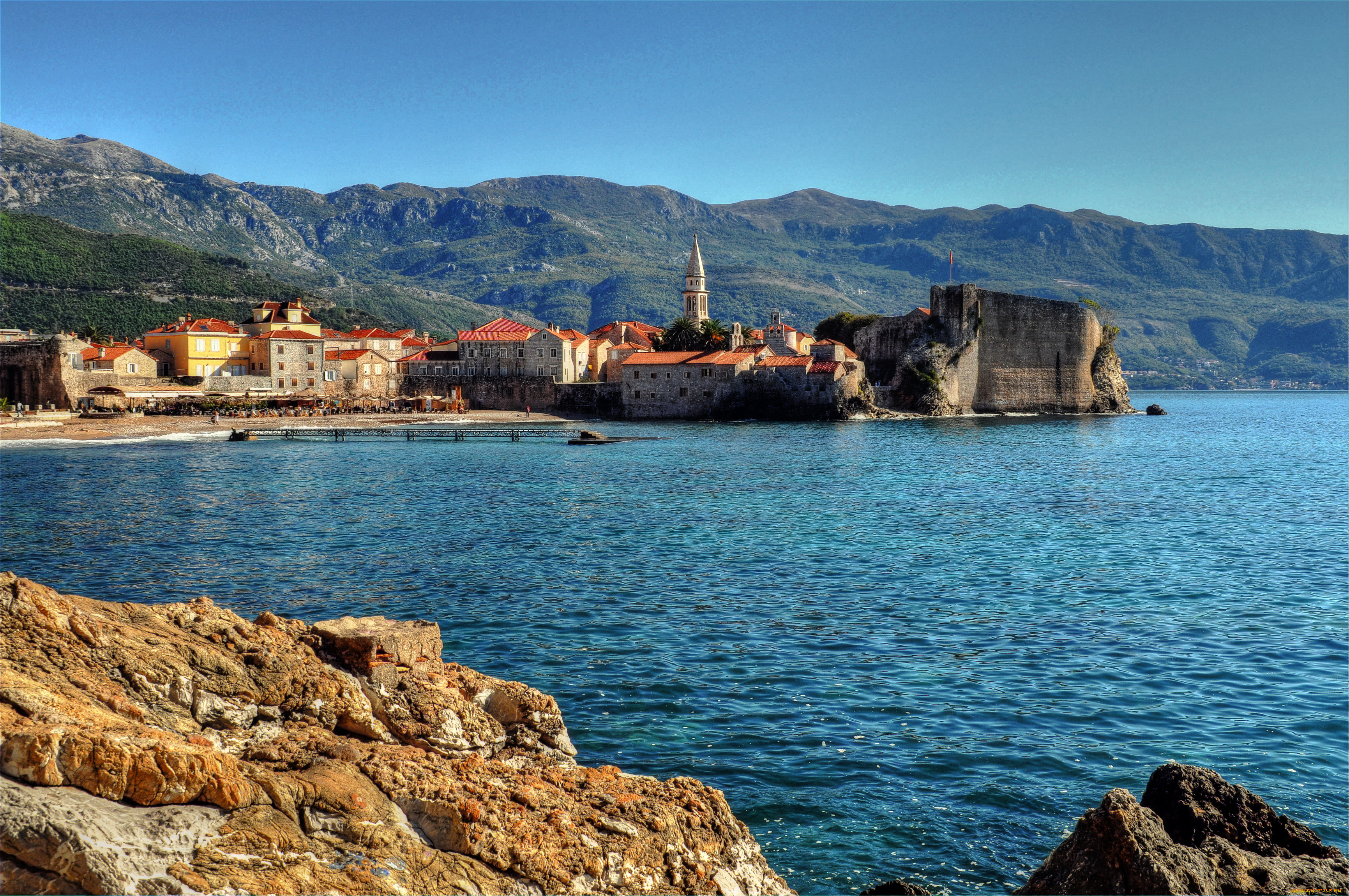 Обои Budva, Черногория Города - Пейзажи, обои для рабочего стола,  фотографии budva, Черногория, города, - пейзажи, море, Черногория, дома,  побережье, montenegro Обои для рабочего стола, скачать обои картинки  заставки на рабочий стол.